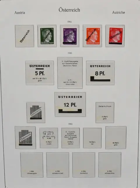 Österreich, 1945/2001, postfrische Slg. mit u.a. guten Nr. 984/87 (Mi. 300,-) usw., von 1954-2001 kpl., in drei KABE-Vordruckalben. Mi. 2300,-, von 1988-2001…