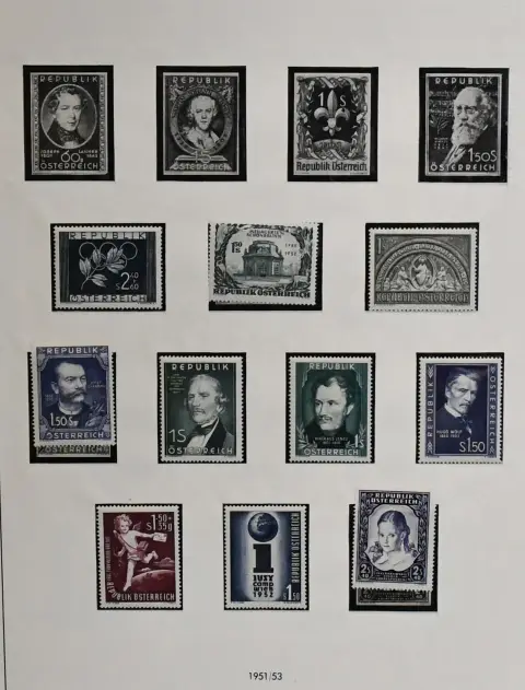 Österreich, 1945-2000, postfr. Slg. in drei SAFE-Vordruckalben, anfangs lückenhaft, ab ca. 1954 nahezu kpl. mit einigen besseren Frühwerten, Mi. 1500,-