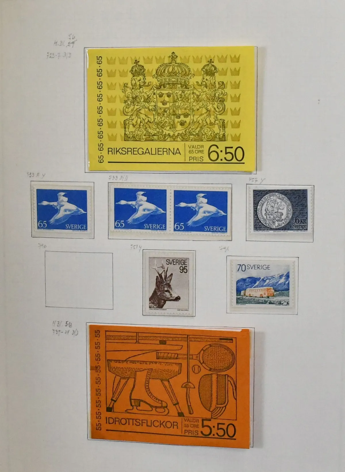 Sweden, 1970-1985 (approx.), MNH collection with many se-tenant blocks, booklets etc., in thick Leuchtturm binder, very rich, face value 3100 SKr