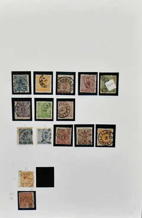 Schweden, 1858-1966, meist gest. Slg. auf selbstgest. Albumblättern, dabei gute frühe Werte wie z.B. Nr. 7(2), 8, 9(3), 10(2), 11(3), 12(2), 14II, 23(2),…