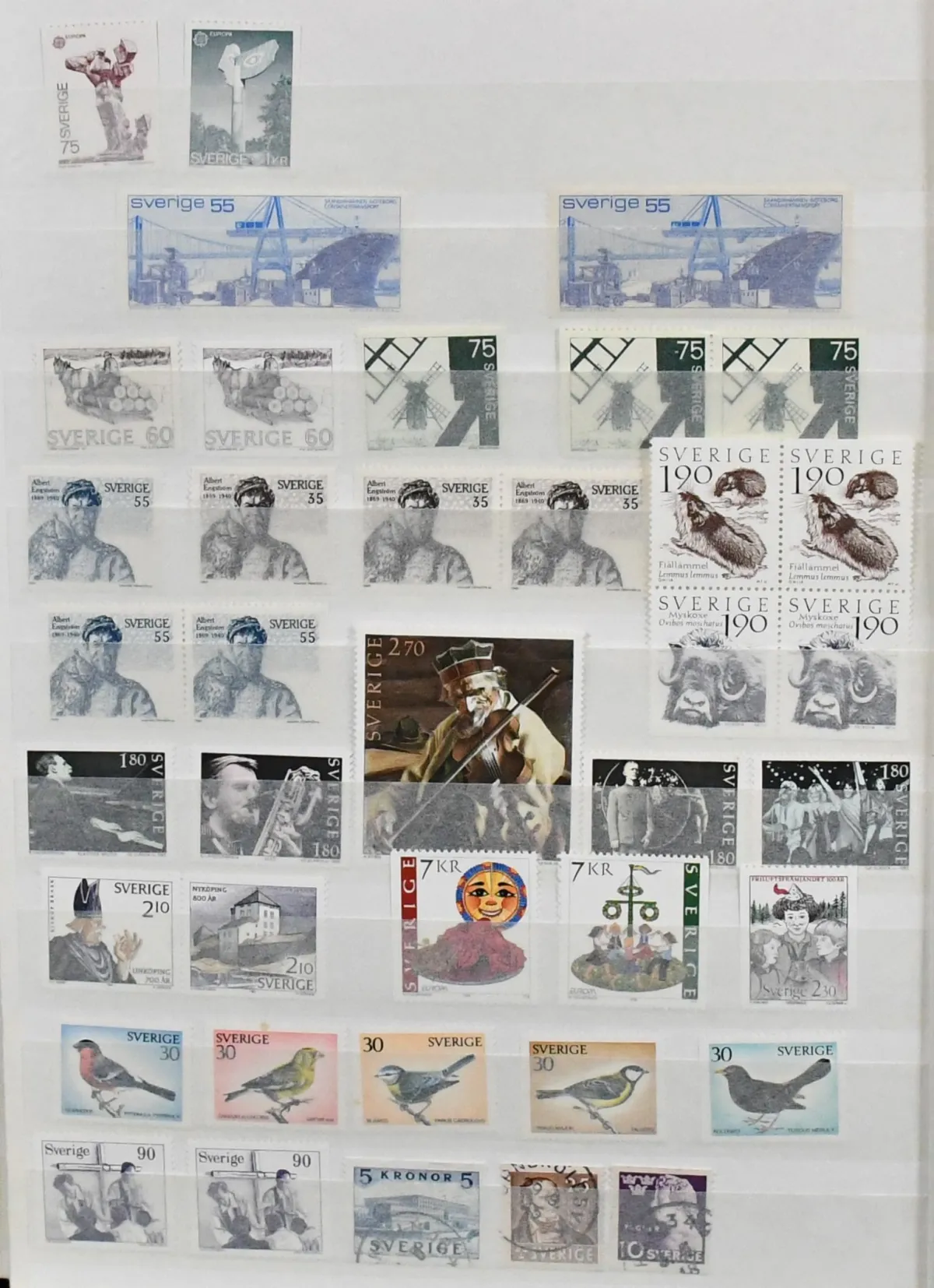 Sweden, 1974-83, MNH collection stock with many se-tenant blocks etc., face value 3670 SKr