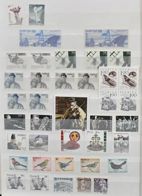 Schweden, 1974-83, postfrischer Sammlungsbestand mit vielen Zus.-Dr. etc., Nominale 3670,- SKr. (= 320,- Euro)