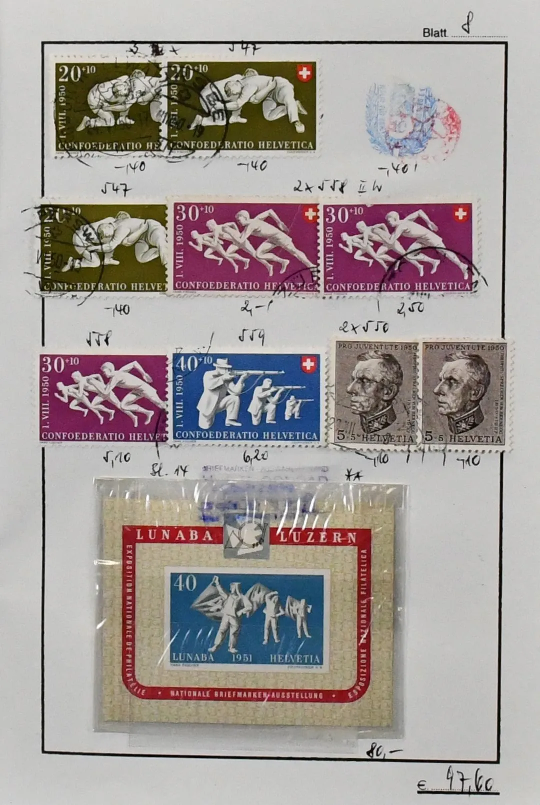 Szwajcaria, spadek kolekcjonera od około 1900, z coraz lepszymi wydaniami, takimi jak np. Bl. 14, piękna część Zusammendrucke, w tym lepsze jak K11/12, K23, aż do kasowanych nowości do około 2007. Mi. prawie 6000,-, tanio!