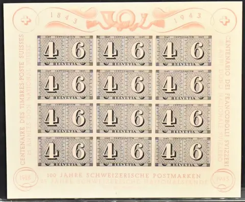 Švýcarsko, partie lepších vydání vč. č. 21, 27 (světlé) a 28 ražené (Mi. 390,-), Bl. 3 čisté a ražené, jakož i Bl. 9 čisté (110,-)