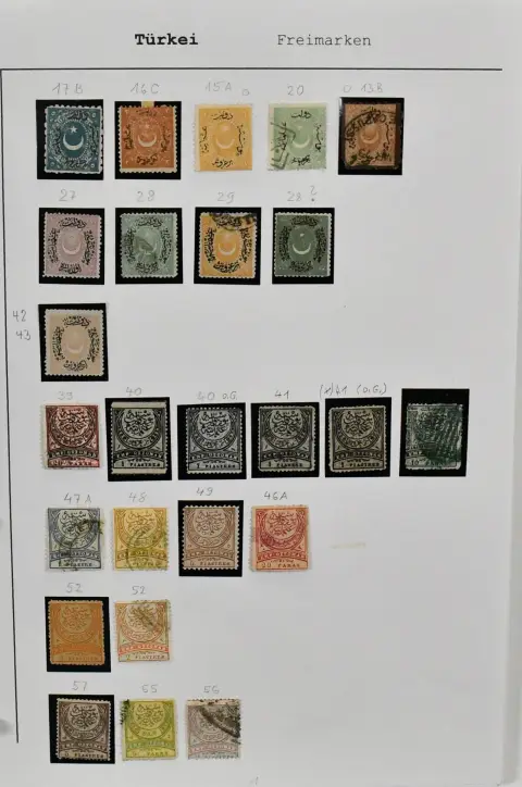 Türkei, 1868-1990, Slg. in beiden Erhaltungen auf selbstgest. Blättern, dabei einige frühe Ausgaben, etliche Aufdruckwerte, z.B. Nr. 173IC gest., Block 5…