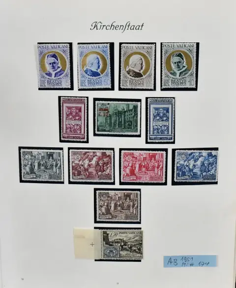 Vatikan, 1953-2006, zweibändige, ungebr./postfr. Slg., wohl kpl., anfangs mit ungebrauchten Flugpost-Werten Gratianus, Postkutsche Bl. 1 etc., ferner die…