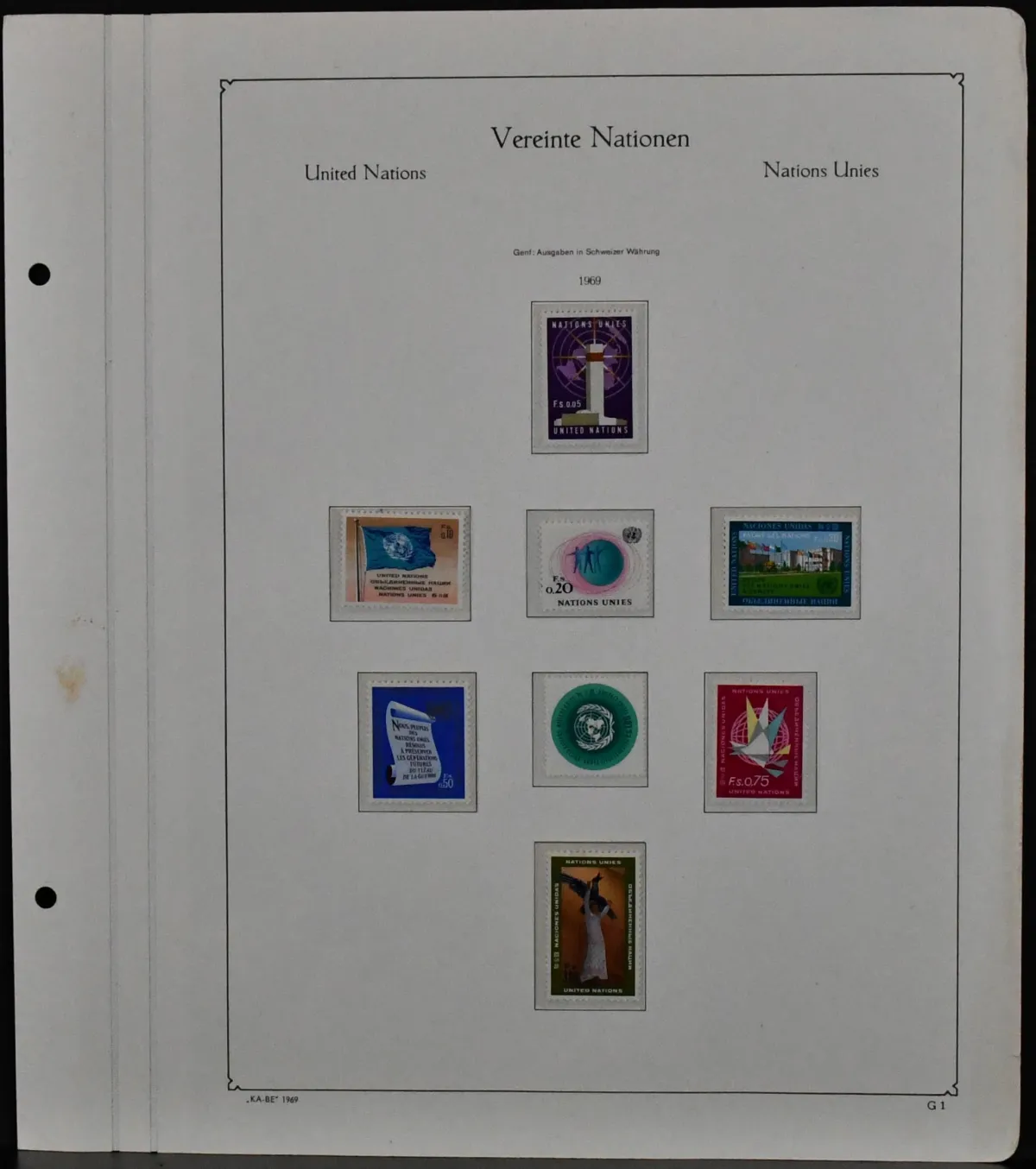 United Nations, Geneva, almost complete mint collection, from 1969 to 2000