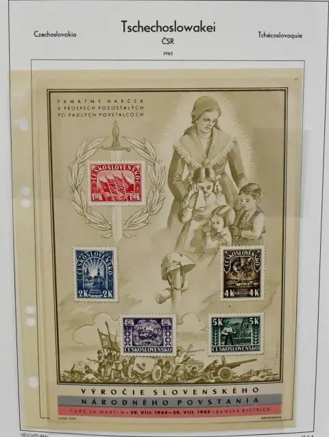 Československo, 1945-1978, ** nebo ražené, relativně kompletní sbírka ve třech předtištěných albech, s velkým množstvím materiálu, vysoká katalogová hodnota