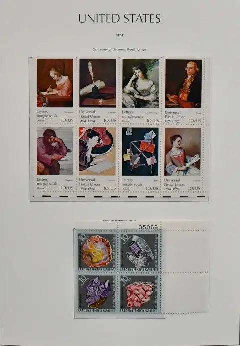 USA, 1971/1981, čistá sbírka na předtištěných listech Leuchtturm, obsažená nominální hodnota již činí 130,- USD (= 110,- euro)