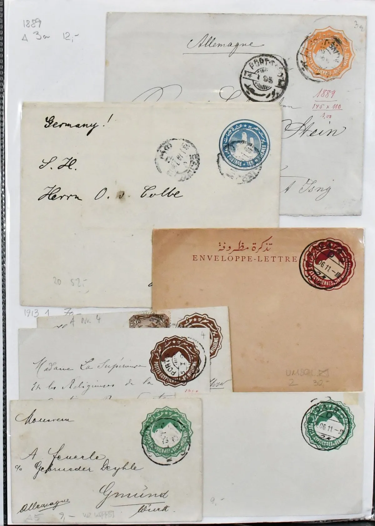 Égypte, lot de plus de 90 meilleurs documents anciens, principalement avant 1950, dont poste hôtelière "Shepeard's Hotel" 1910/20, premiers courriers aériens et de censure, etc. Lot attrayant avec plusieurs pièces rares