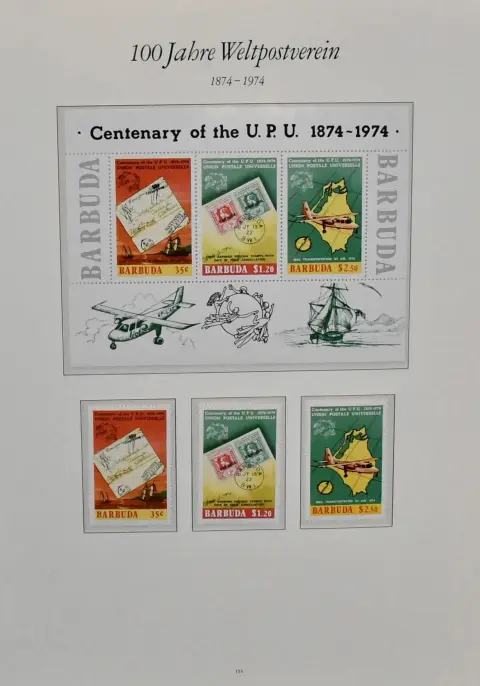 "100 Jahre UPU", interessante Abo-Slg. in drei Bänden mit postfrischen Motiven und reichlich Übersee-Ausgaben inkl. Blocks u. KLB, dabei bessere Karibik,…