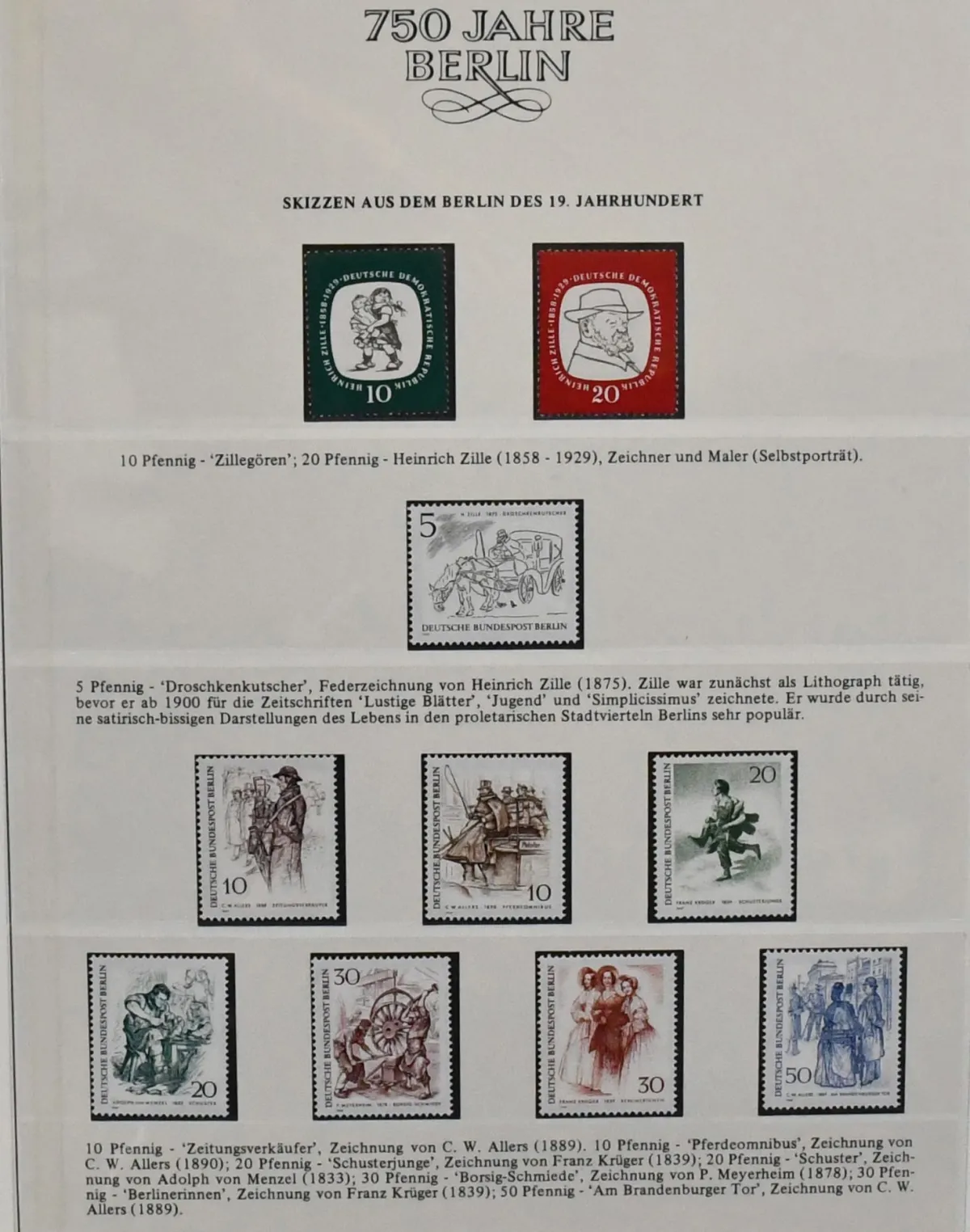 "750 Years of Berlin", mint Sieger subscription collection, enhanced with many covers, in two Lindner pre-printed albums. Including among others Berlin No. 91/100 mint.