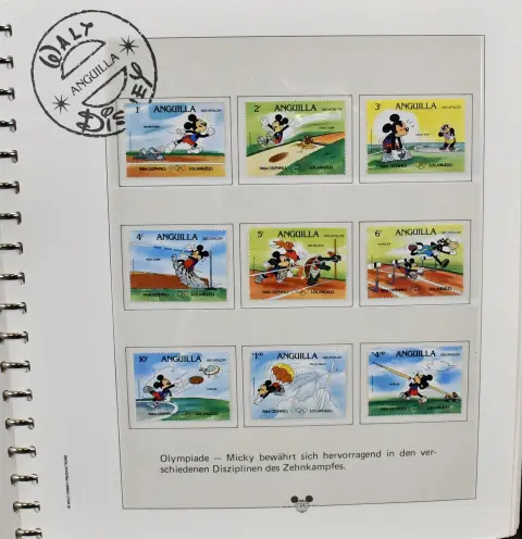 "Walt Disney", dikke abonnementsmap met postfrisse waarden en blokken op 68 volle pagina's
