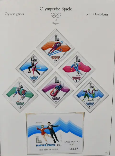 Olympia 1980, extensive three-volume, mostly mint collection of the "Boycott Games" Moscow with a multitude of issues and blocks, including…
