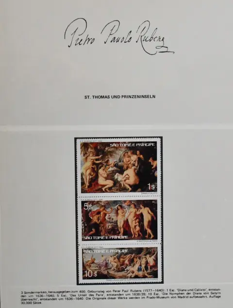 Rubens, extensive mint never hinged Sieger subscription collection with among others around 70 blocks and miniature sheets, in two as new Lindner albums each with slipcase
