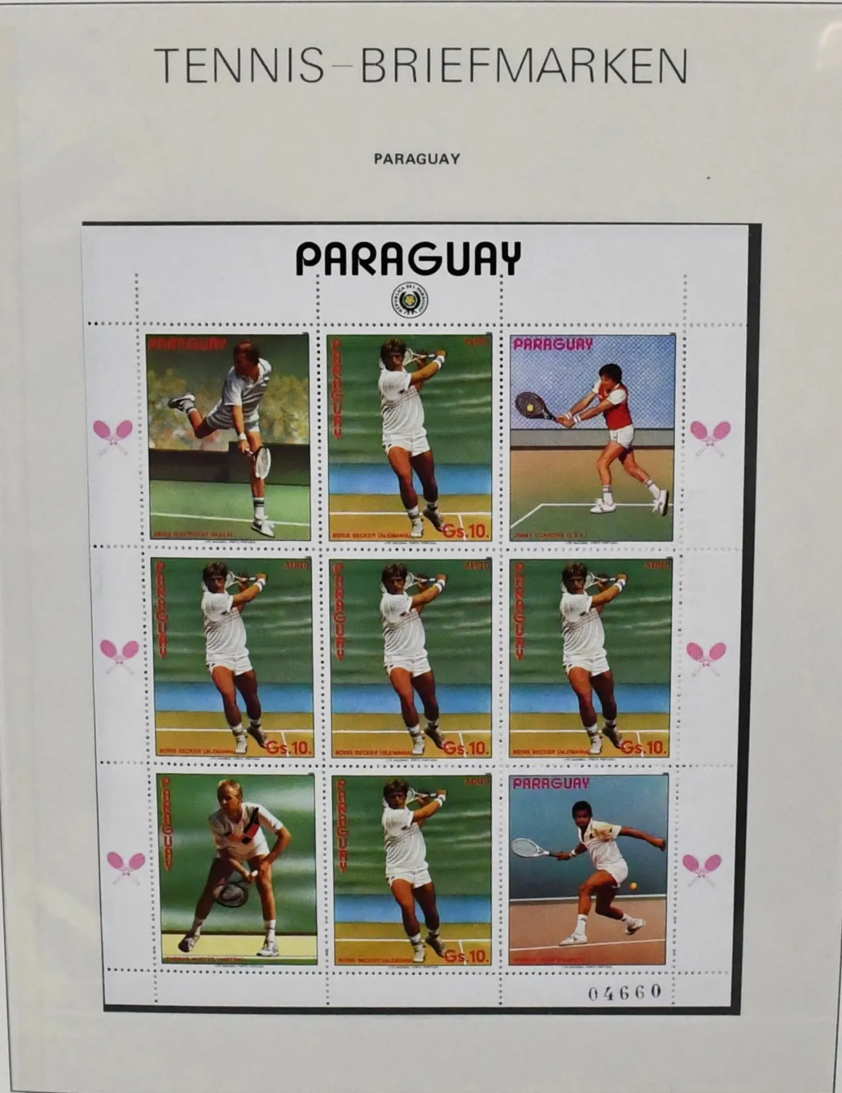 Tennis, rich mint coll. in subscription binder on 57 full pages, including a remarkable number of stamps and blocks from Paraguay, as well as some covers, and…