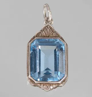 PENDENTIF ART DÉCO, ARGENT.