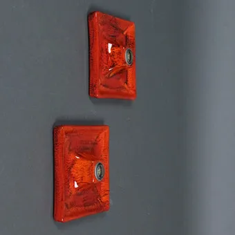 HUSTADT LEUCHTEN. Two wall / ceiling lights "Fat Lava", ceramic, 1970s, Germany.