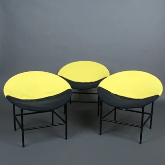 GILLIS LUNDGREN. Three Egg Chairs, model "Gryta", 1990s, Sweden.