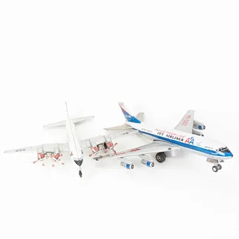 Two Tin Airplanes: Flying Tiger Line Jet Airliner and Scandinavian Airlines System, 1960s-1970s (2).