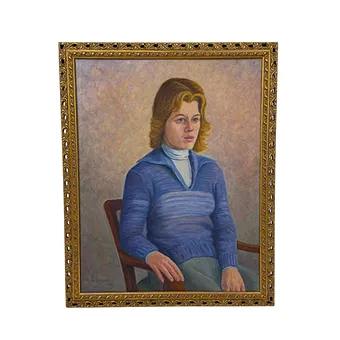 K. SCHEURER. ÖLGEMÄLDE MIT DEM PORTRÄT EINER DAME, DATIERT AUF DAS JAHR 1975.