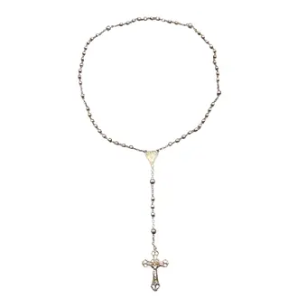 ROSENKRANZ-HALSKETTE AUS 800ER SILBER.