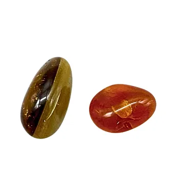 Ensemble de deux agates différentes finement polies.