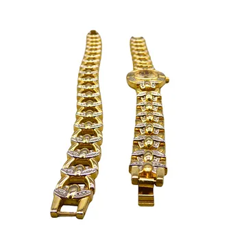IRION DAMEN-QUARZUHR MIT PASSENDEM ARMBAND - EDELSTAHL VERGOLDET.