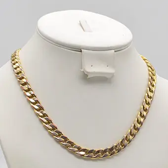 Collier vintage, chaîne blindée dorée, avec fermoir.
