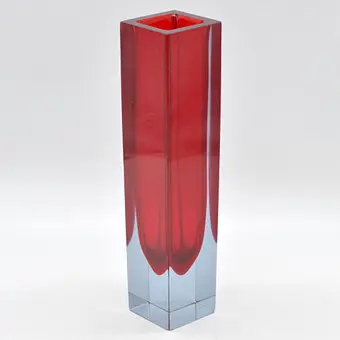 Alessandro Mandruzzato. Vase design Murano, verre d'art, forme bloc, sommerso, Italie, vers 1960.