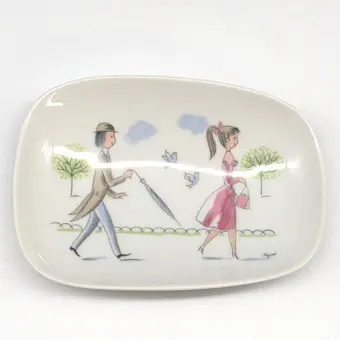 Raymond Peynet. Coupe en porcelaine Rosenthal.
