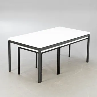 Three coffee tables, white laminate, 1970s (3).
