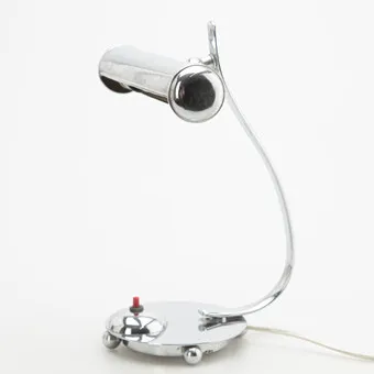 Piano lamp, brass, chrome-plated, 1950s-1960s.