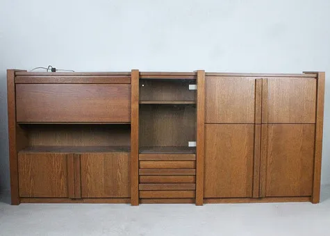ROLF BENZ. Modułowa szafa ścienna z barem z lat 80-tych.