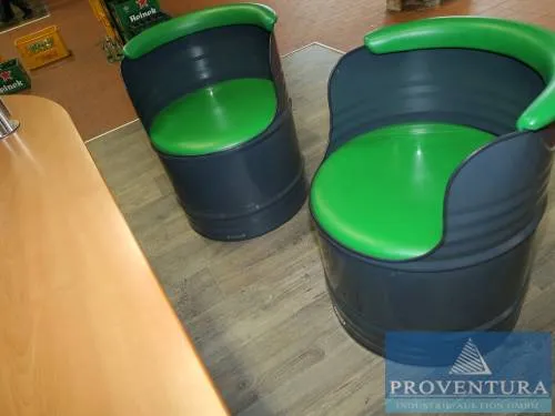 Ensemble de 2 fauteuils en fût d'huile