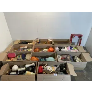 11 boxes of bric-a-brac