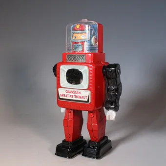 Robot Cragstan Great Astronaut, Alps, blacha, lata 60., Japonia.
