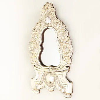 Mirror with silver-plated metal mount, Louis XVI style, Southern Germany, 20th c.