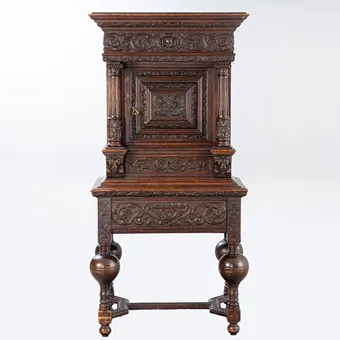 Armoire à pieds de style baroque, Allemagne, 2e moitié du 19e siècle.