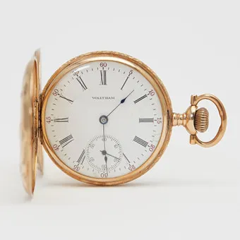 Montre de gousset savonnette AMERICAN WALTHAM WATCH CO., or rose 585, vers 1906, USA.