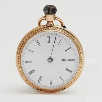 Lépine-Taschenuhr, Frackuhr, 585er Roségold, um 1890.