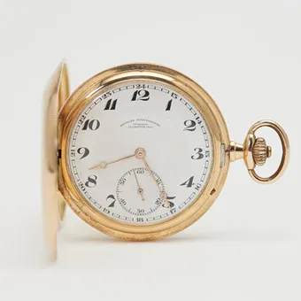 GLASHÜTTE. Montre de gousset savonnette, 'Sav. Lucia' full-set, or jaune 585, vers 1929, Allemagne.
