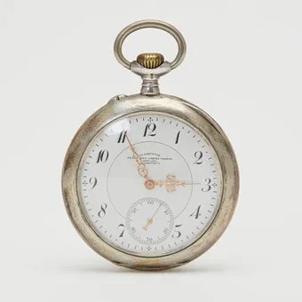 GLASHÜTTER PRÄZISIONS-UHREN FABRIK. Glashütte i/S, montre de gousset Lépine, argent 900, vers 1910, Allemagne.