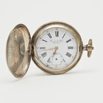 PERRET & FILS, BRENETS. Montre de gousset savonnette, argent 875, vers 1880, Suisse.