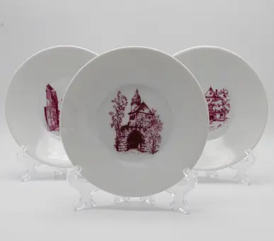 Höchst Porcelán – 3dílná sada miniaturních talířků s ruční malbou #2.