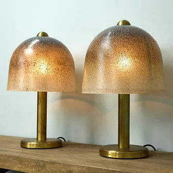PEILL UND PUTZLER. Two XXL mushroom lamps / Mushroom Lampen, 1970s, Germany (2).