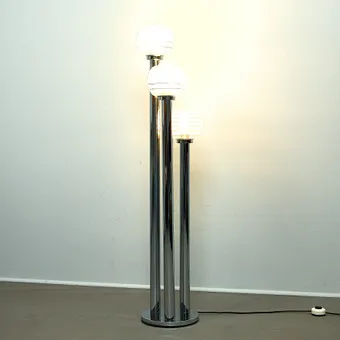 TARGETTI SANKEY. Lampa podłogowa / Lampa, metal, chrom, lata 70., Włochy.
