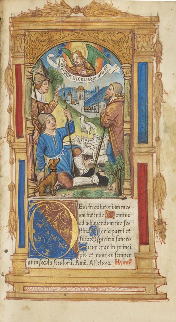 Horae B.M.V., printed book of hours on parchment