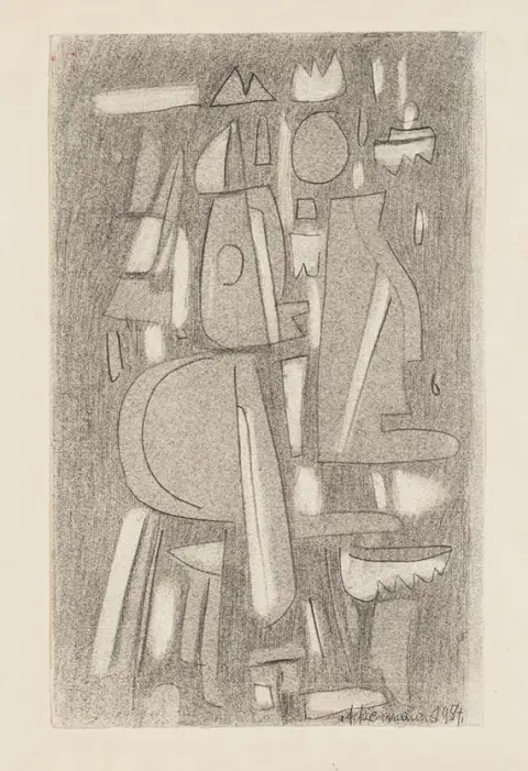Max Ackermann, 2 Zeichnungen: Am Strand und Hymne