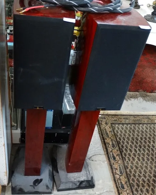 2 tall speakers